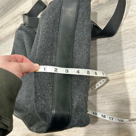 Vintage 111 State Gray Wool Felt Messenger Shoulder Bag Large Purse Work Tote - Picture 9 of 10